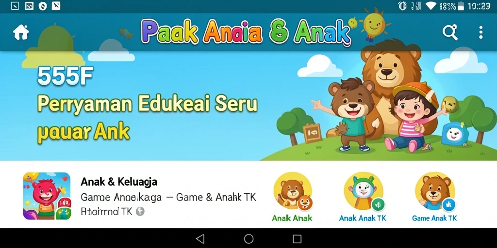 Antarmuka 555F yang ceria dan interaktif untuk anak-anak.