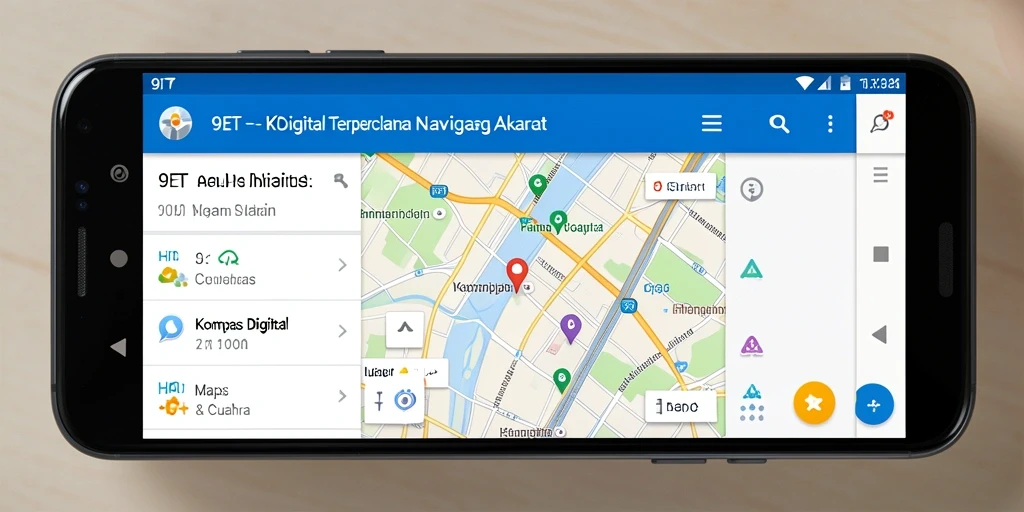Tampilan antarmuka 9ET dengan fitur Kompas Digital yang intuitif.