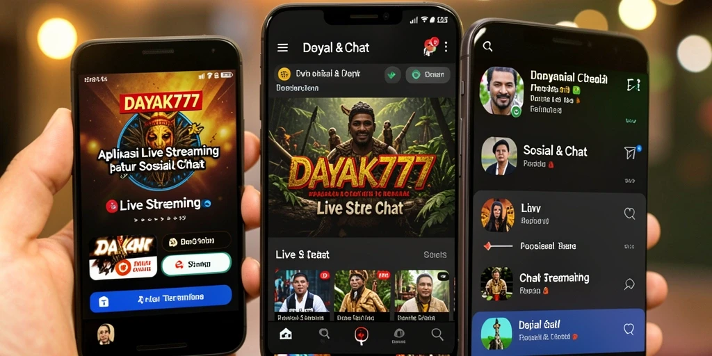 Tampilan antarmuka DAYAK777 yang menarik saat Live Streaming.