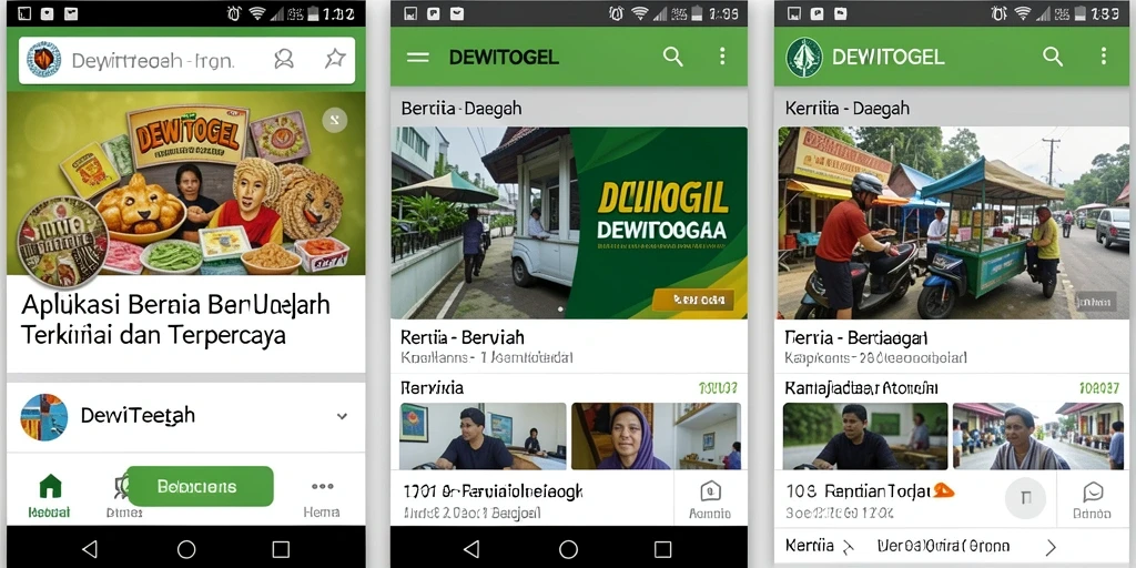 Antarmuka DEWITOGEL menampilkan berita daerah yang informatif.