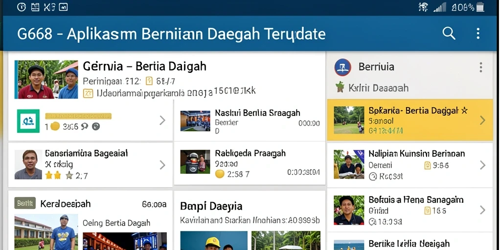 Antarmuka G668 menampilkan berita daerah secara jelas dan terorganisir.