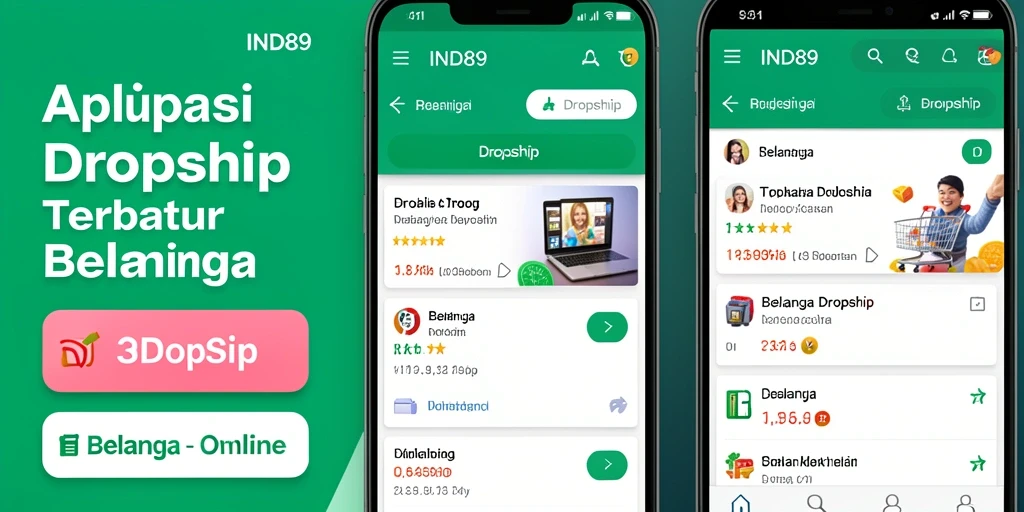 Tampilan antarmuka aplikasi IND89 untuk pengalaman dropshipping yang optimal.