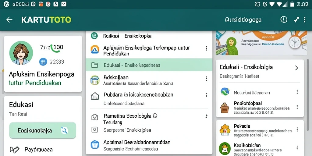 Tampilan antarmuka aplikasi KARTUTOTO untuk mengakses ensiklopedia.