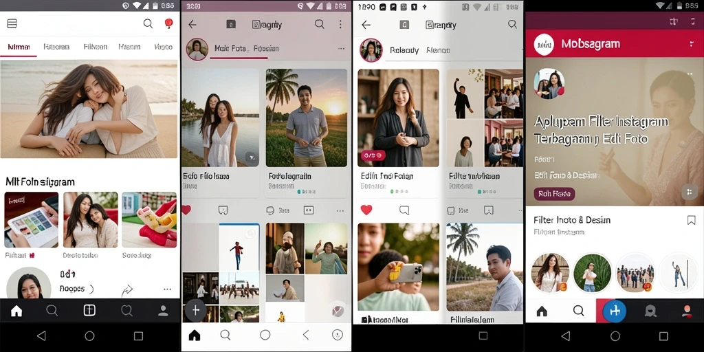 Antarmuka MPO555 yang intuitif dengan berbagai filter Instagram.