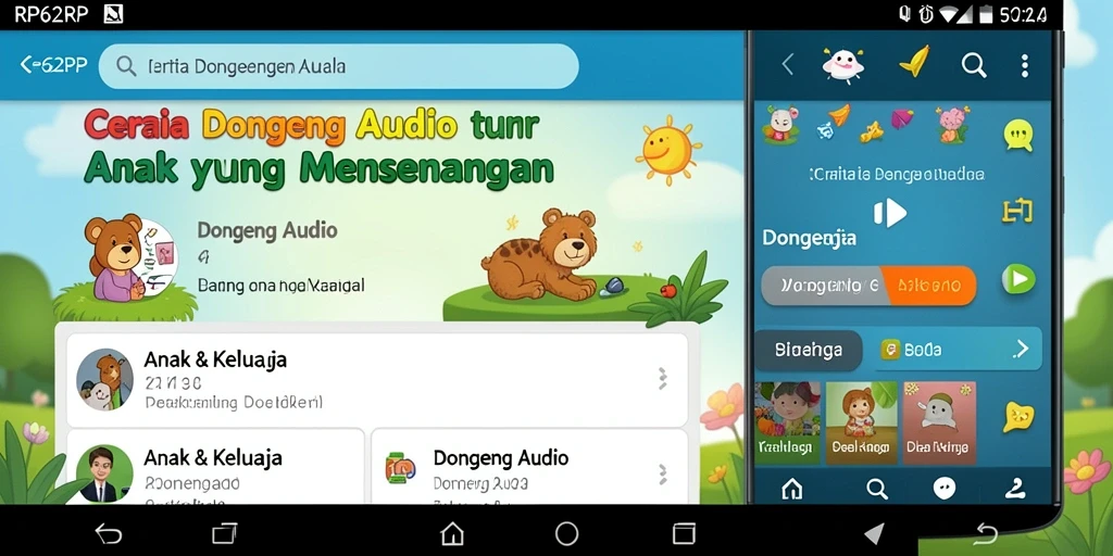 Antarmuka RP62RP yang ceria dan menarik untuk anak-anak.