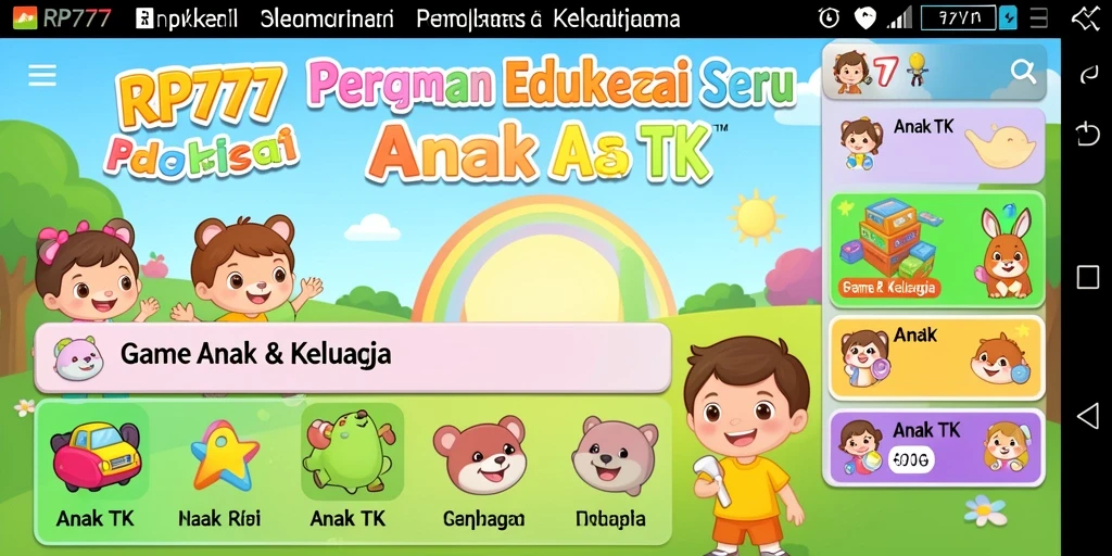 Antarmuka RP777 yang ceria dan interaktif untuk anak-anak.